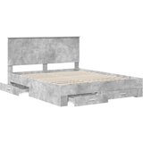  Krevetna konstrukcija s ladicama Betonski sivi 160 x 200 cm | shoptok.hr