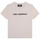 Karl Lagerfeld Dječja pamučna majica kratkih rukava boja: bež, s tiskom