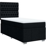 vidaXL Box spring postelja z vzmetnico črna 90x200 cm blago | Shoptok.si