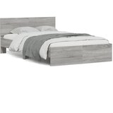Maison Chic Posteljni okvir - Dvoposteljna postelja - Zakonska postelja z vzglavjem in LED siva sonoma 140x190 cm-J16150, (21759485) | Shoptok.si