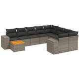  10-dijelni set vrtnih sofa od poliratana s jastucima sivi | shoptok.hr