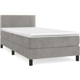 Box spring krevet s madracem svjetlosivi 80 x 200 cm baršunasti | shoptok.hr