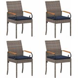  Vrtne stolice 4 pcs Siva i tamnoplava Poliratan i Akacija | Eponuda.com