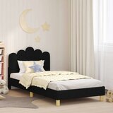  Posteljica za malčke z vzglavjem Črna 90 x 200 cm blago, (5000105170) | Shoptok.si