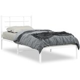 vidaXL Kovinski posteljni okvir z vzglavjem bel 90x200 cm | Shoptok.si