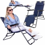 springos sklopiva vrtna ležaljka s podesivim položajem, plava | shoptok.hr