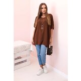 Kesi Włoski Oversized blouse with pendant chocolate | shoptok.hr