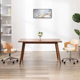  Okretne blagovaonske stolice 2 kom od drva i umjetne kože krem | shoptok.hr