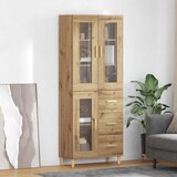 vidaXL Visok predalnik Umetni hrast 69,5 x 34 x 180 cm Konstruiran les | Shoptok.si