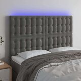  LED posteljno vzglavje temno sivo 144x5x118/128 cm žamet, (20793594) Cene