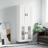  Visoka komoda bijela 69,5x34x180 cm konstruirano drvo Slike
