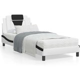  Posteljni okvir z LED lučkami bel in črn 80x200 cm umetno usnje | Shoptok.si