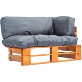  Vrtna sofa od paleta od borovine sa sivim jastucima | shoptok.hr