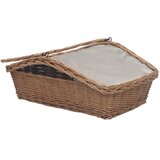  Košara za drva za ogrjev s ručkom 61,5 x 46,5 x 58 cm Smeđa vrba | shoptok.hr