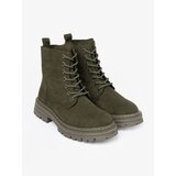Sergio Leone Dark green women's hiking boots with suede trim by | ePonuda.com