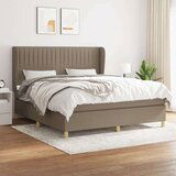  Box spring postelja z vzmetnico taupe 160x200 cm blago, (20895583) | Shoptok.si
