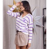 UR/CEO Purple striped sweater with patch detail Anel | ePonuda.com