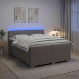 Boxspring krevet s madracem Sivosmeđa 200 x 200 cm Tkanina | shoptok.hr