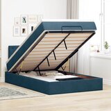  Otomanski krevet s madracem i LED tamnoplavi 120x190cm baršun | shoptok.hr