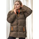 Dewberry Z6682 WOMEN'S COAT-KHAKI-1 Cijene