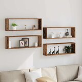 Police na zidu s policom Zidne 4 pcs Staro drvo 80 x 15 x 26 cm | shoptok.hr