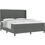 vidaXL Box Spring Postelja z Blazino Temno Siva 180x200 cm Tkanina, (22050097) | Shoptok.si