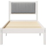  Krevetni okvir s tapiciranim uzglavljem Svijetlo siva Bijela 75 x 190 cm | shoptok.hr