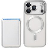 INF Srebrn magnetni etui, združljiv z iPhone 17 Pro Max - galvaniziran PC z držalom za kartice, (5000275532) | Shoptok.si