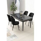 Hanah home Set Trpezarijski sto i 4 stolice Nile, crna | Eponuda.ba