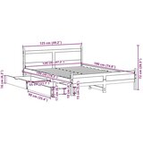 vidaXL Posteljni okvir brez vzmetnice bel 120x190 cm trdna borovina | Shoptok.si