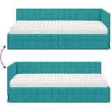 vidaXL Kutni krevetni okvir s madracem 2 pcs Tirkizna Baršun - Tirkizna 100 x 200 cm | shoptok.hr