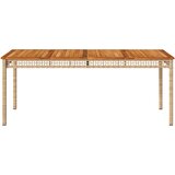  Vrtni stol bež 180 x 90 x 75 cm od poliratana i drva bagrema | shoptok.hr