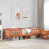 Maison Chic Posteljni okvir - Enojna postelja - Postelja za odrasle brez vzmetnice voščeno rjav 75x190 cm borovina-J13448, (21766119) | Shoptok.si