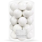  Set Božićnih kuglica bijele boje, 6 cm - 20 komada | shoptok.hr