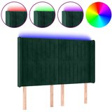  LED uzglavlje tamnozeleno 147x16x118/128 cm baršunasto | shoptok.hr