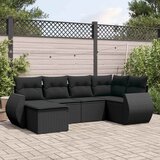  6-dijelni set vrtnih sofa s jastucima crni od poliratana | shoptok.hr