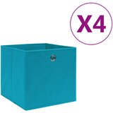 vidaXL Škatle 4 kosi netkano blago 28x28x28 cm baby modre | Shoptok.si