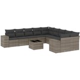 Maison Chic Seti vrtnega pohištva - Vrtna garnitura - Vrtni pohištvo set 11-delna z blazinami siv poli ratan, (21809164) | Shoptok.si