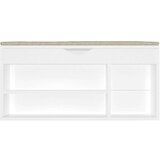 vidaXL Klop za čevlje z blazino visok sijaj bela 104x30x49 cm | Shoptok.si