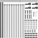 Vrtna Ograda 8 pcs Siva 13,6 x 0,6 m Čelik s prahom | shoptok.hr