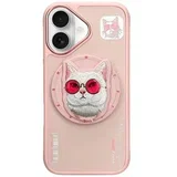 GLASSES COOL CAT MagSafe kompatibilna maskica za iPhone 16 roza
