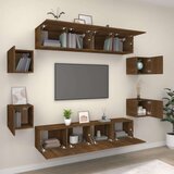  Komplet TV omaric 8-delni rjav hrast konstruiran les, (20732481) | Shoptok.si