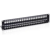 48-Port Keystone Cat.6 Shielded Patch Panel, Black