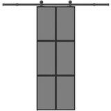 vidaXL Klizna vrata s priborom 76 x 205 cm kaljeno staklo i aluminij | shoptok.hr
