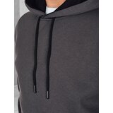 DStreet Bluza męska basic z kapturem grafitowa | Shoptok.si