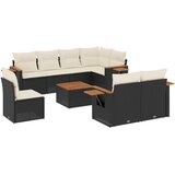  9-dijelni set vrtnih sofa s jastucima crni od poliratana Crna 85 x 62 x 69 cm | Shoptok.si