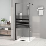 Pregrada za tuš crna 80 x 195 cm s prozirnim staklom ESG | shoptok.hr