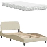  Krevet s madracem krem 100 x 200 cm od tkanine | shoptok.hr