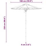  Vrtni suncobran Krem bijela Ø 180 x 230 cm bambus | shoptok.hr