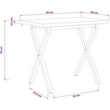  Kvadratni blagovaonski stol 90 x 55 x 75 cm Čvrsto drvo akacije - Prirodna i bijela 90 x 55 x 75 cm Četvrtasto | shoptok.hr